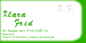 klara frid business card